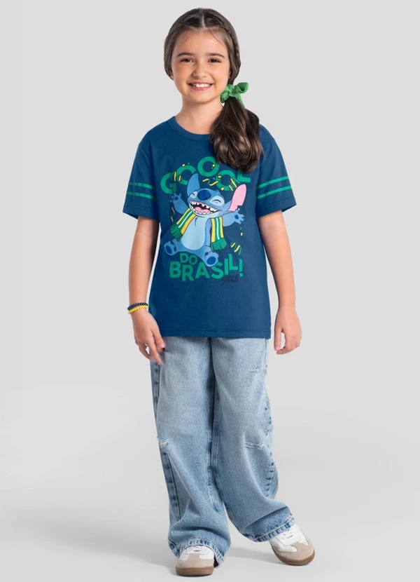 Brandili - Camiseta Infantil do Stitch Azul 2