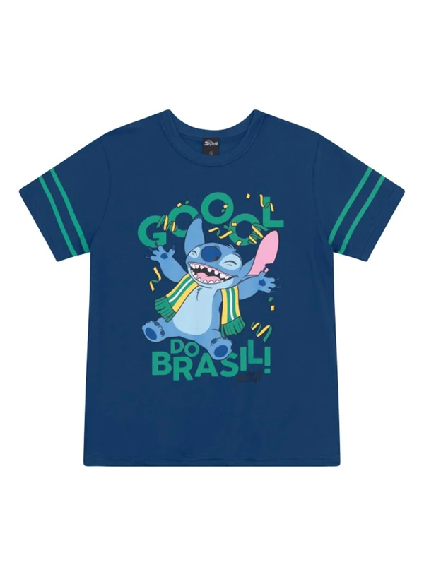 Brandili - Camiseta Infantil do Stitch Azul 3