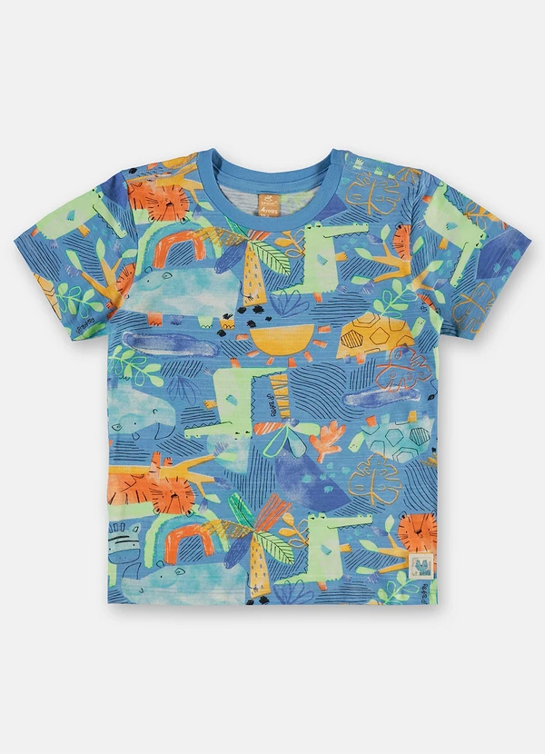 Up Baby - Camiseta Infantil em Algodão Flamê Azul 3