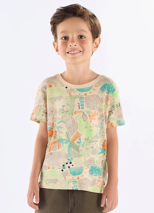 Up Baby - Camiseta Infantil em Algodão Flamê Bege - UP BABY