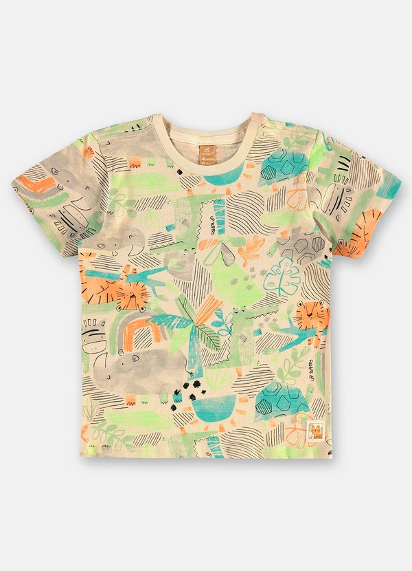 Up Baby - Camiseta Infantil em Algodão Flamê Bege 3