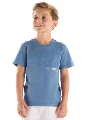 Quimby - Camiseta Infantil em Algodão Azul - QUIMBY