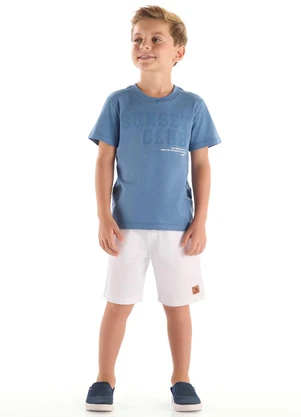 Quimby - Camiseta Infantil em Algodão Azul - QUIMBY