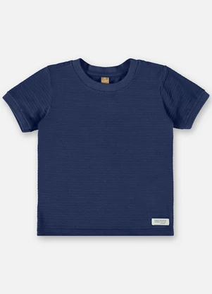 Up Baby - Camiseta Infantil em Malha Relevo Azul - UP BABY