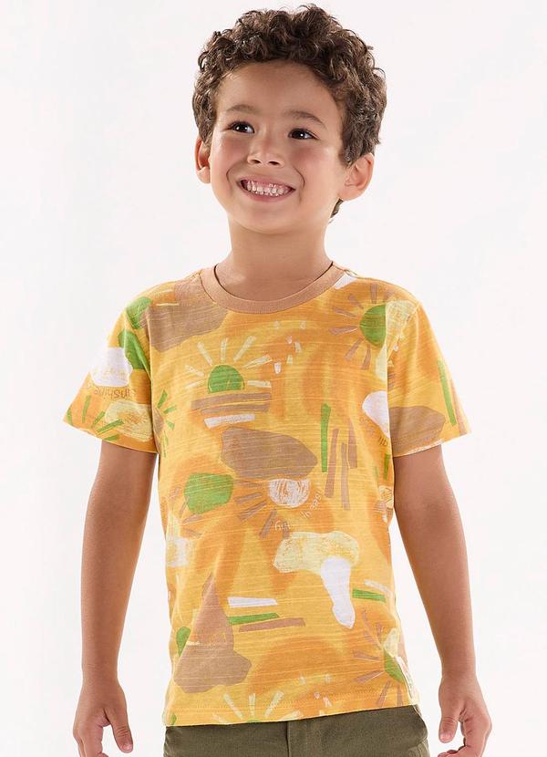 Up Baby - Camiseta Infantil em Meia Malha Amarelo