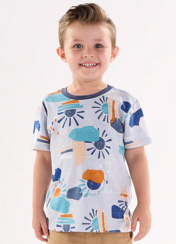 Up Baby - Camiseta Infantil em Meia Malha Azul