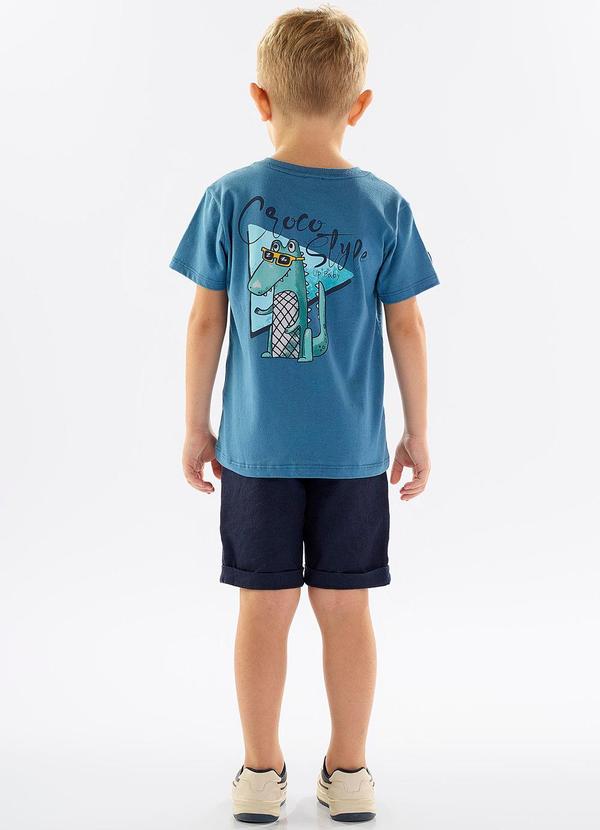 Up Baby - Camiseta Infantil em Meia Malha Azul 2