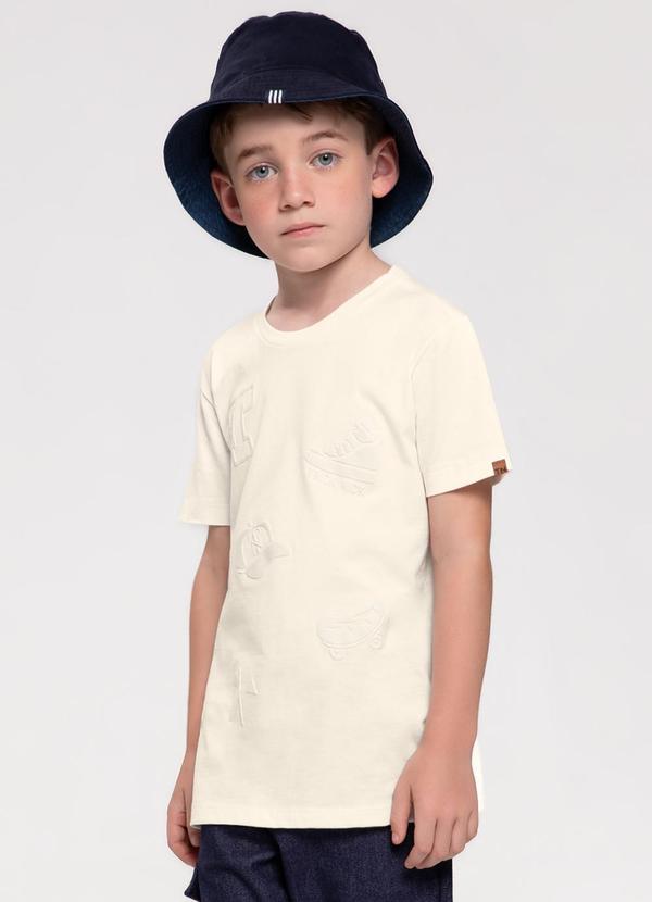 Trick Nick - Camiseta Infantil em Meia Malha Bege