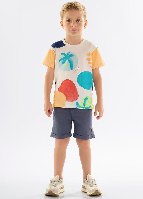 Up Baby - Camiseta Infantil em Meia Malha Bege