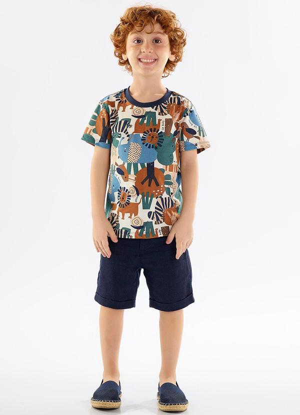 Up Baby - Camiseta Infantil em Meia Malha Bege 1