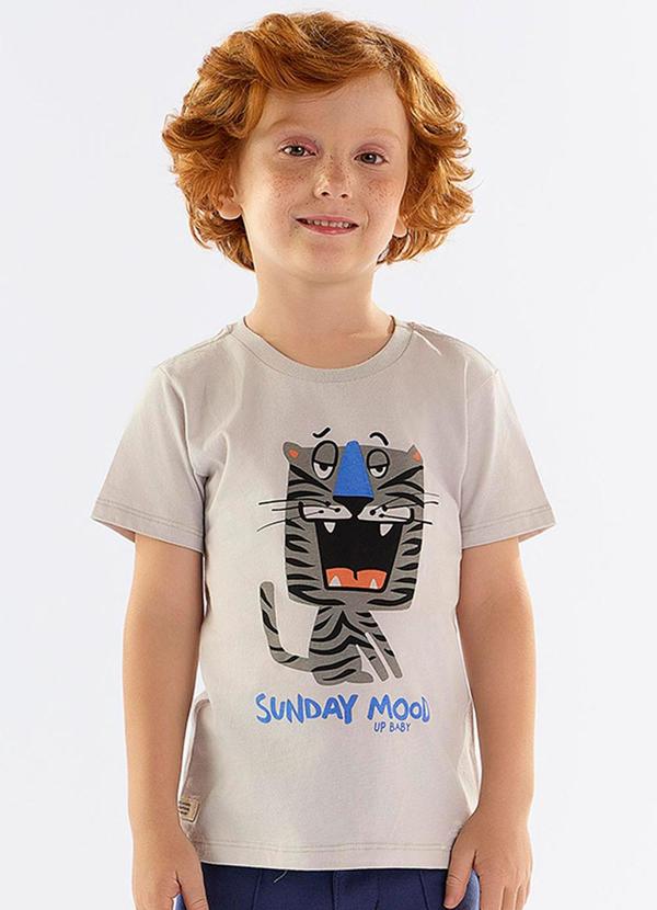 Up Baby - Camiseta Infantil em Meia Malha Cinza