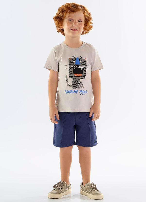 Up Baby - Camiseta Infantil em Meia Malha Cinza 2