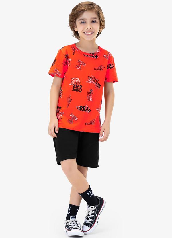 Rovi Kids - Camiseta Infantil em Meia Malha Laranja 3