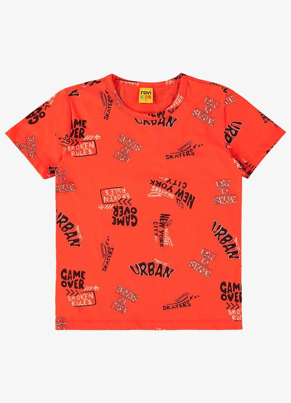 Rovi Kids - Camiseta Infantil em Meia Malha Laranja 4