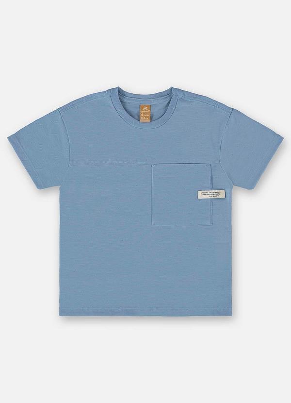 Up Baby - Camiseta Infantil em Meia Malha Linho Azul