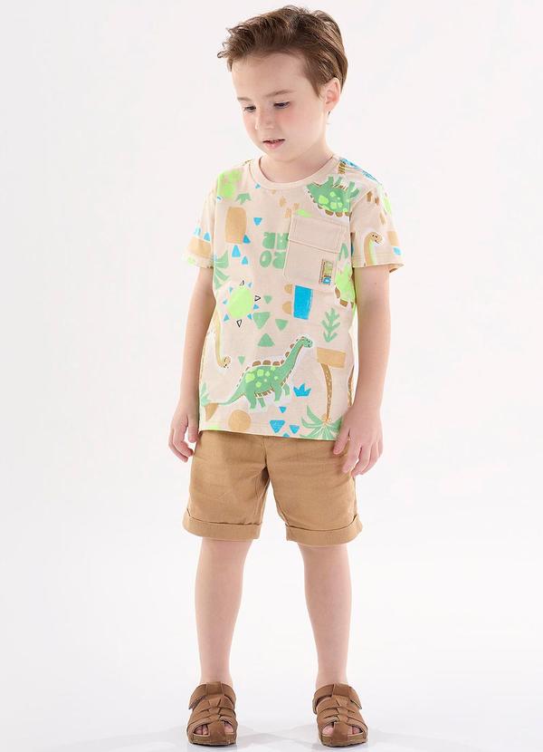 Up Baby - Camiseta Infantil em Meia Malha Marrom 2