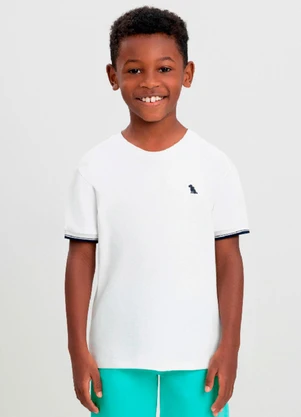 Camiseta Infantil em Piquet Quimby Branco - QUIMBY