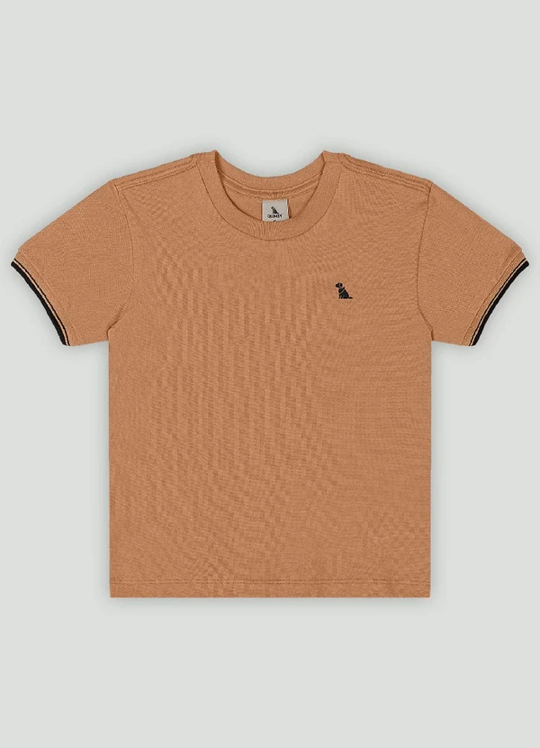 Quimby - Camiseta Infantil em Piquet Quimby Marrom