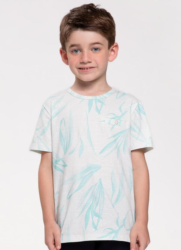 Trick Nick - Camiseta Infantil Estampa Folhagens Azul