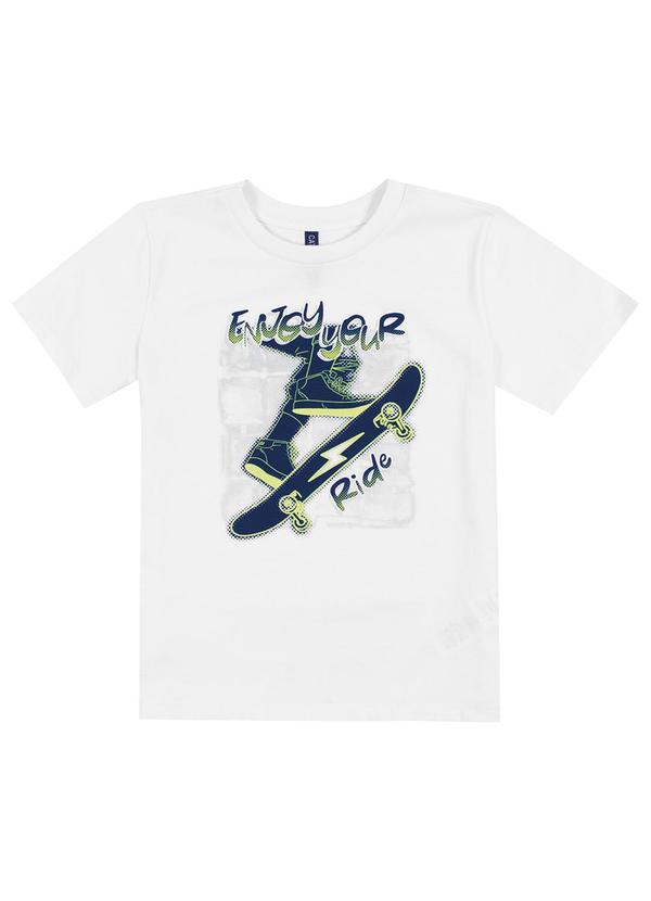 Cativa Kids - Camiseta Infantil Estampa Skate Branco