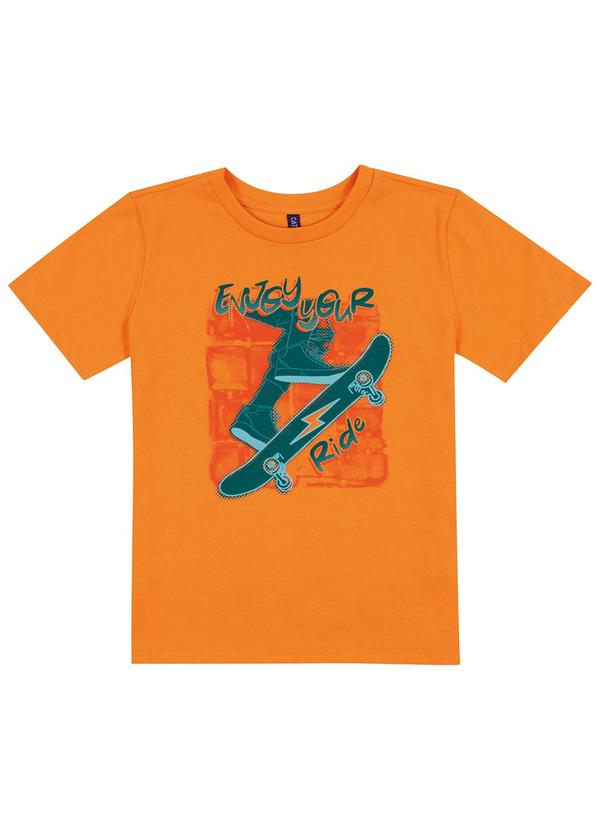Cativa Kids - Camiseta Infantil Estampa Skate Laranja