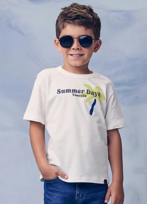Youccie - Camiseta Infantil Estampa Summer Days Branco - YOUCCIE