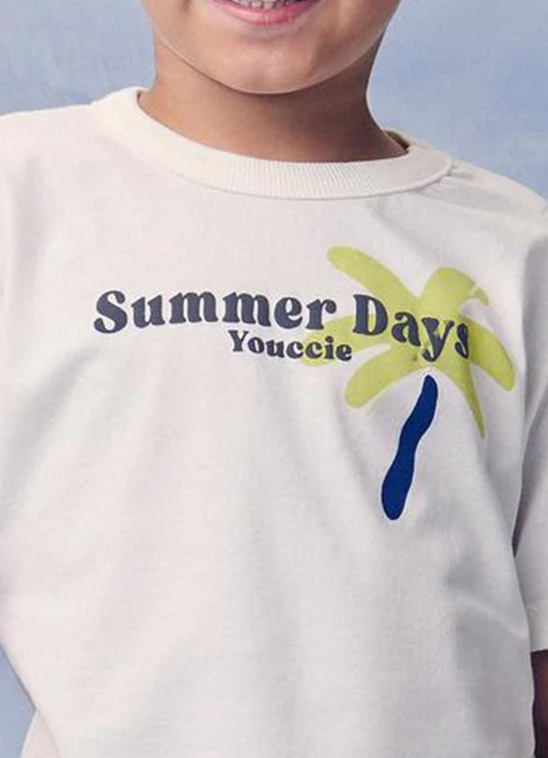Youccie - Camiseta Infantil Estampa Summer Days Branco 4
