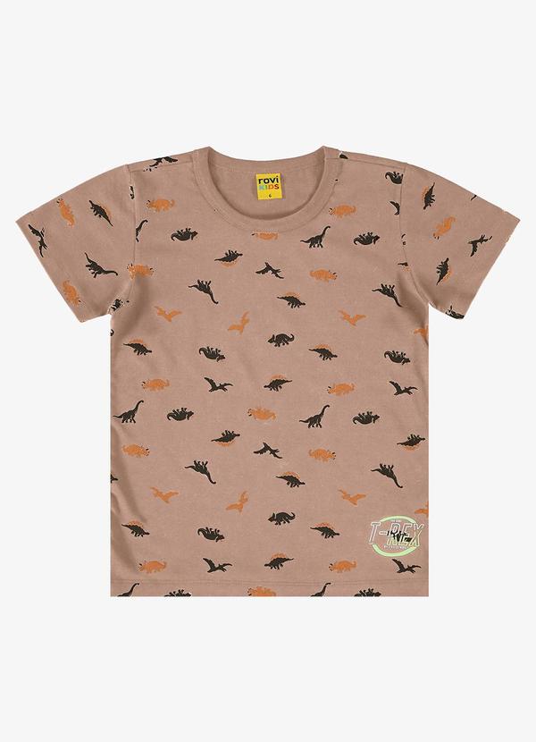 Rovi Kids - Camiseta Infantil Estampada Marrom