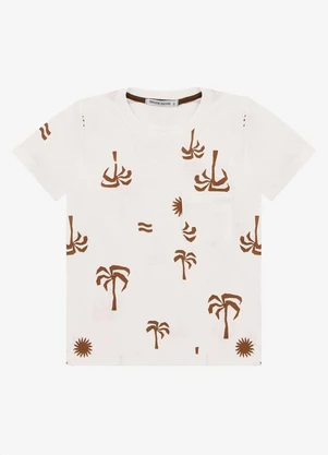 Trick Nick - Camiseta Infantil Flamê Estampada Bege - TRICK NICK