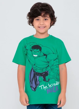 Torra - Camiseta Infantil Incrível Hulk Marvel Verde - TORRA