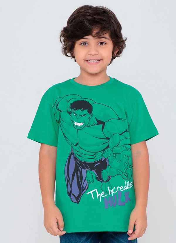 Torra - Camiseta Infantil Incrível Hulk Marvel Verde