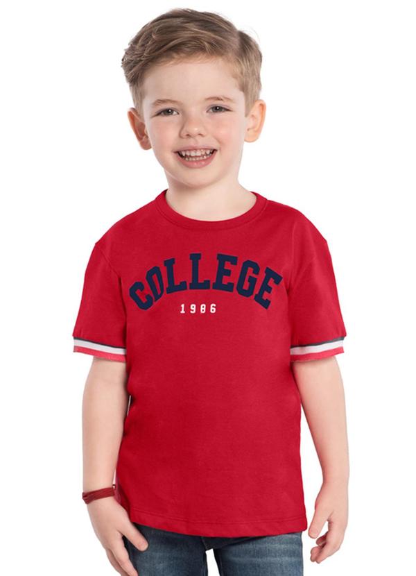 Kyly - Camiseta Infantil Lettering Kyly Vermelho