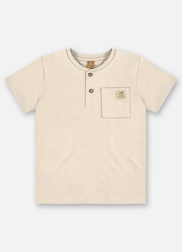 Up Baby - Camiseta Infantil Malha Linho Bege 3