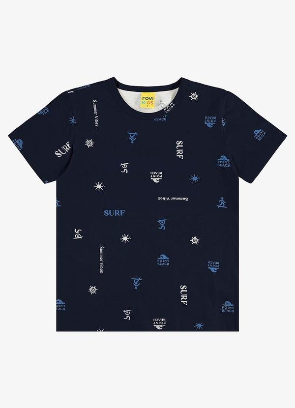 Rovi Kids - Camiseta Infantil Manga Curta Azul