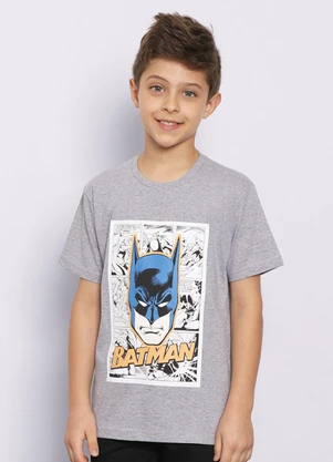 Torra - Camiseta Infantil Manga Curta Batman Cinza - TORRA