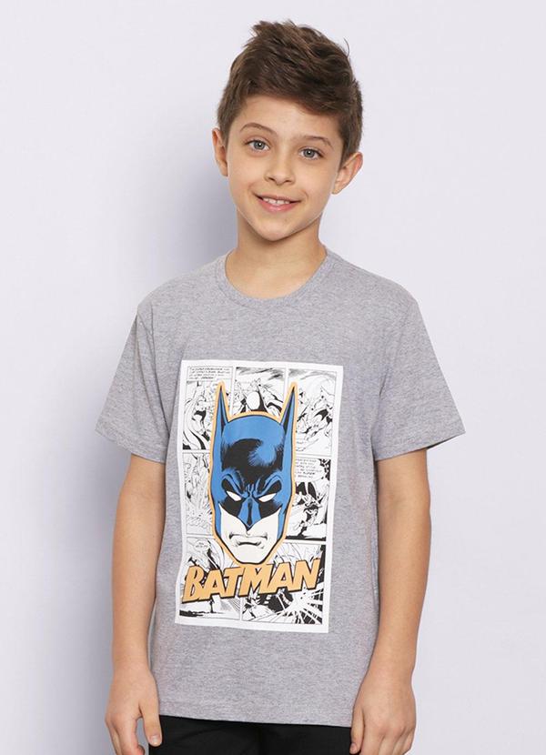 Torra - Camiseta Infantil Manga Curta Batman Cinza