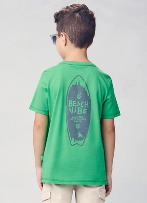 Youccie - Camiseta Infantil Manga Curta Beach Vibe Verde - YOUCCIE
