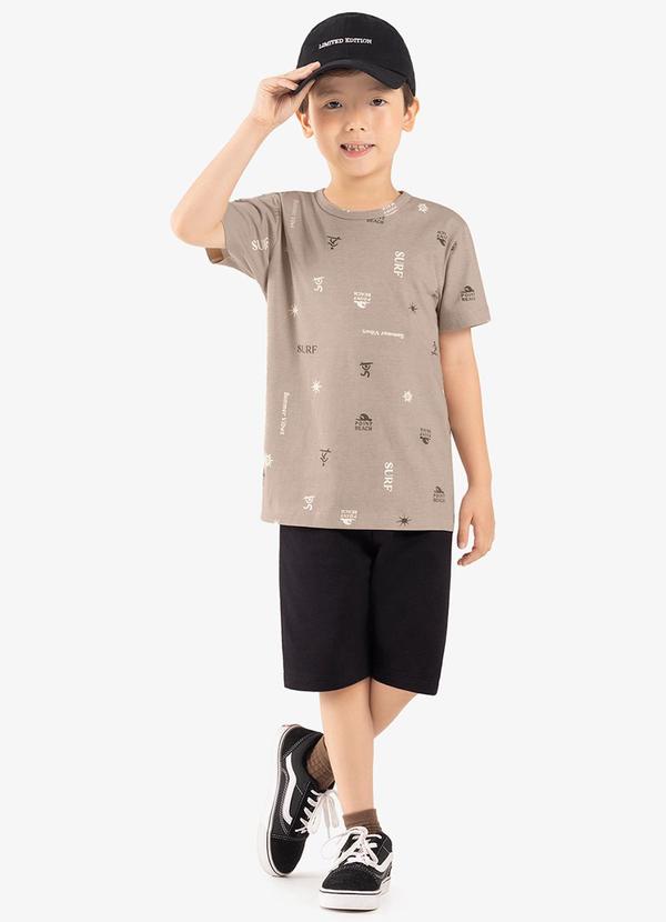 Rovi Kids - Camiseta Infantil Manga Curta Marrom 2