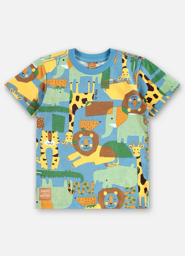 Up Baby - Camiseta Infantil Masculina Algodão Azul 3