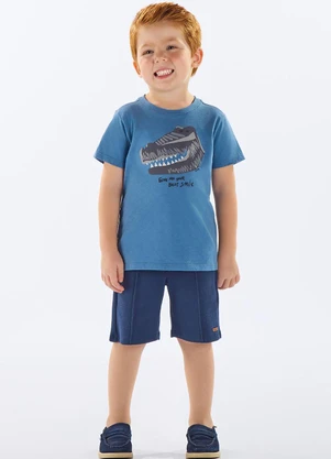 Up Baby - Camiseta Infantil Masculina Algodão Azul - UP BABY