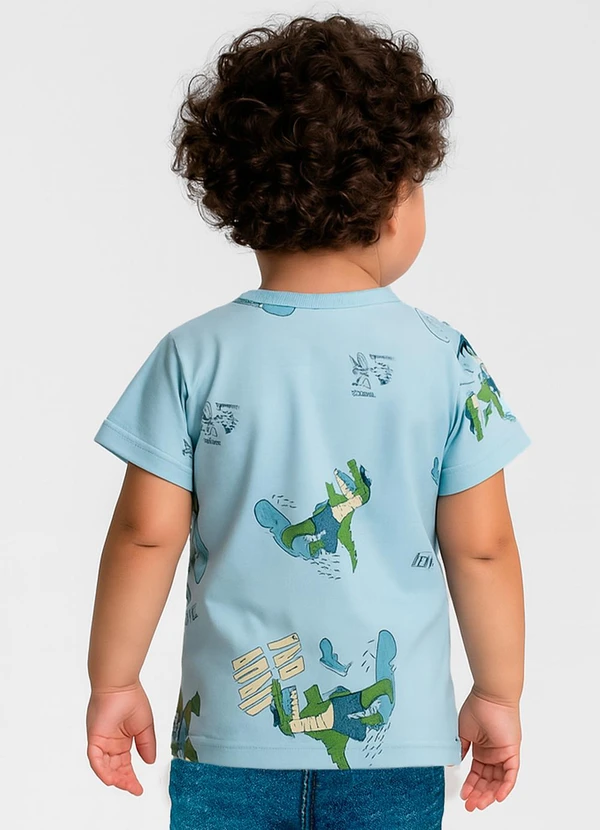 Infinita Cor - Camiseta Infantil Masculina Animais Azul 2