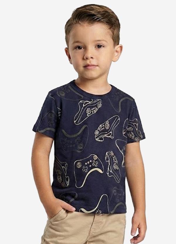 Infinita Cor - Camiseta Infantil Masculina Animais Azul