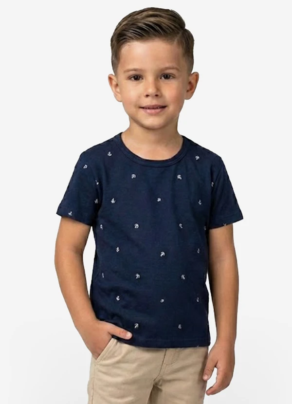 Infinita Cor - Camiseta Infantil Masculina Animais Azul