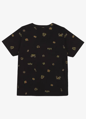 Infinita Cor - Camiseta Infantil Masculina Animais Preto - INFINITA COR
