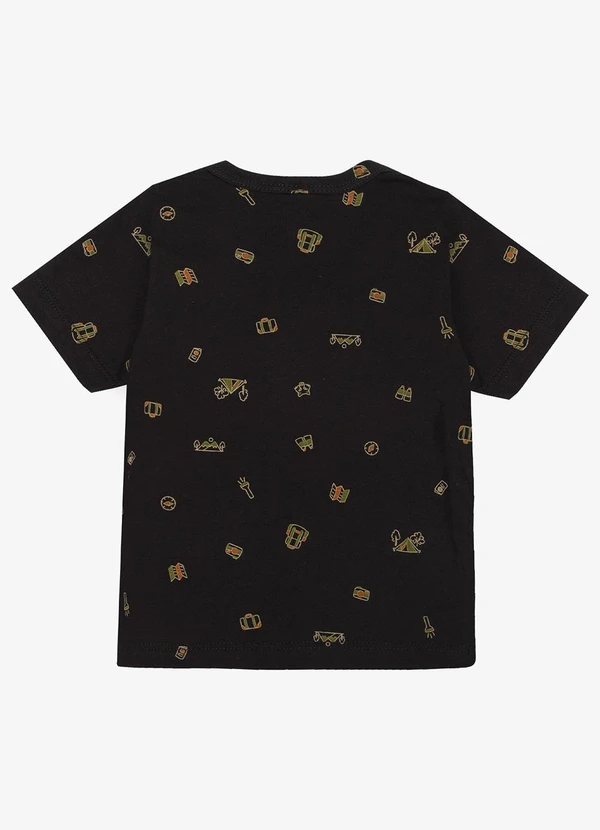 Infinita Cor - Camiseta Infantil Masculina Animais Preto 2