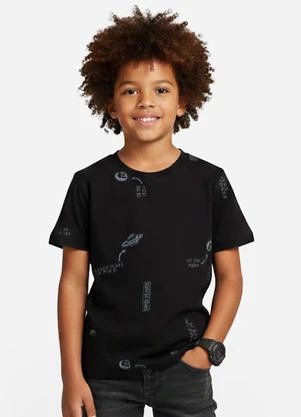 Infinita Cor - Camiseta Infantil Masculina Animais Preto - INFINITA COR