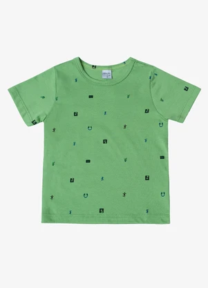 Infinita Cor - Camiseta Infantil Masculina Animais Verde - INFINITA COR