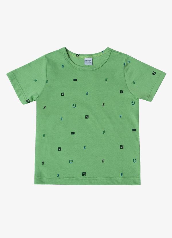 Infinita Cor - Camiseta Infantil Masculina Animais Verde