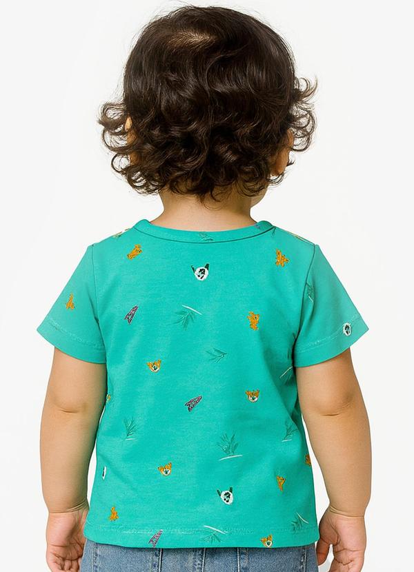 Infinita Cor - Camiseta Infantil Masculina Animais Verde 2
