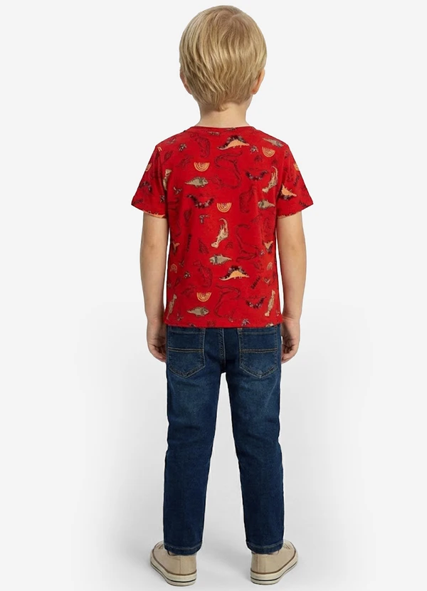 Infinita Cor - Camiseta Infantil Masculina Animais Vermelho 4